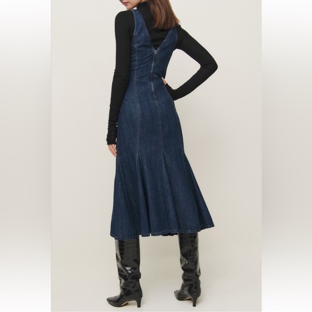 Reformation Serafina Denim Midi Dress NWT - Picture 5 of 11